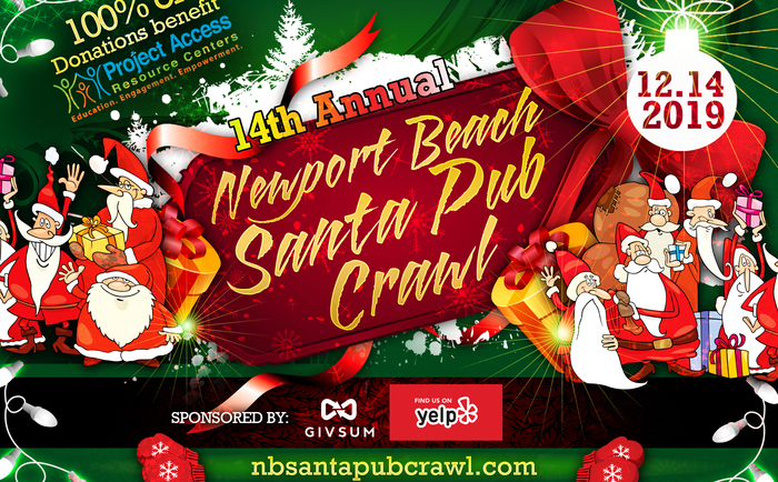 Newport Beach Santa Pub Crawl 2019 Banner