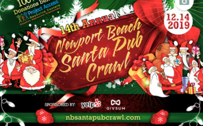 Newport Beach Santa Pub Crawl   2019 Banner