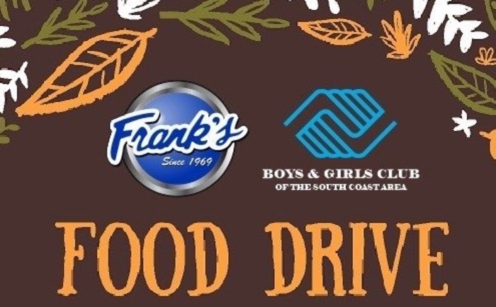 Food Drive with Frank's Automotive Centers Banner