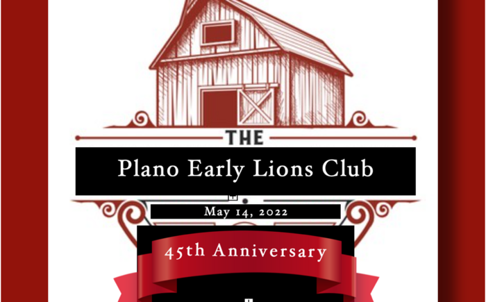Plano Early Lions Club 45th Anniversary Banner