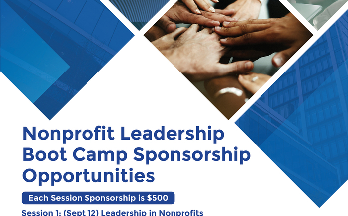 Nonprofit Leadership Boot Camp Sponsorship Opportunities Banner