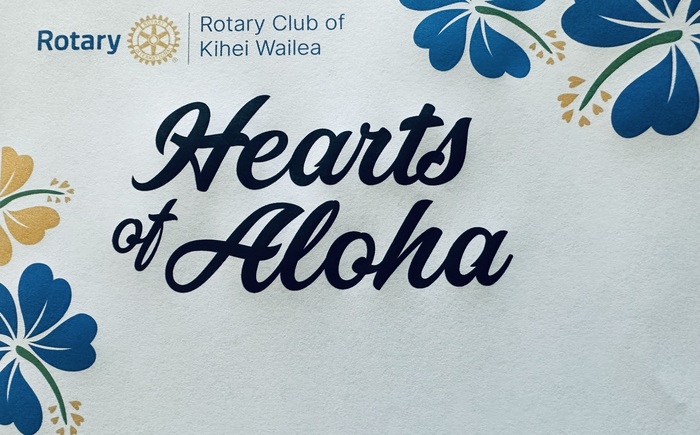 Rotary of Kihei Wailea Presents "Hearts of Aloha" On-line Auction Banner