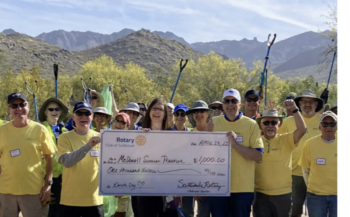 -Rotary Club of Scottsdale support of the McDowell Sonoran Preserve Banner