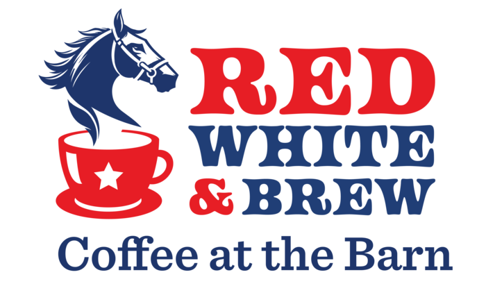 Red White and Brew - Coffee at the Barn - April 17 Banner