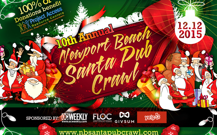 Newport Beach Santa Pub Crawl 2015 Banner