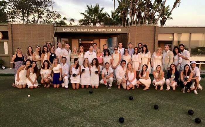 Summer Lawn Bowling Party w/ Public Law Center Banner